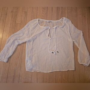 Elegant Sheer White Women's Blouse